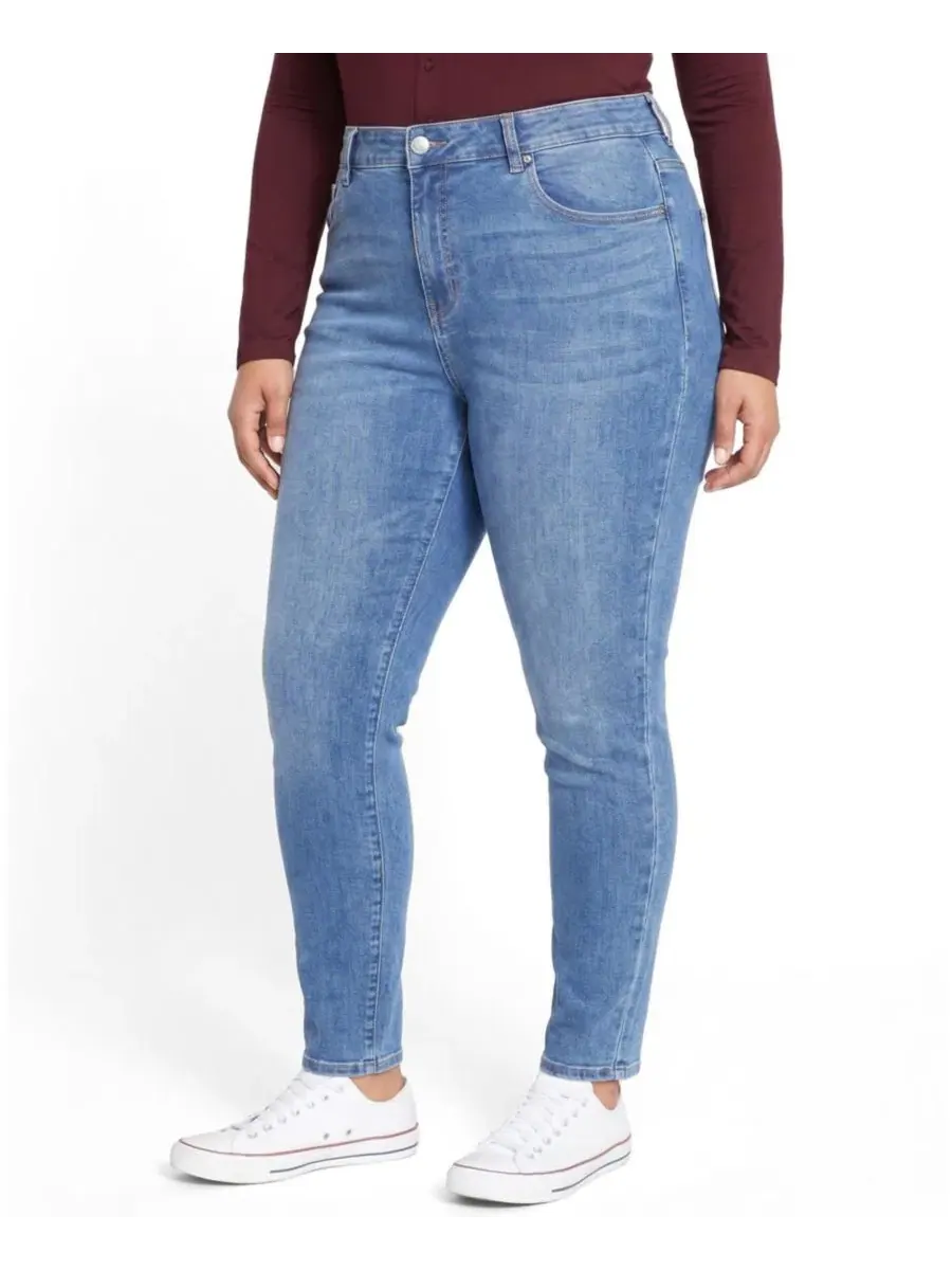 Джинсы скинни с высокой посадкой Seine High Rise Skinny Jeans Universal Standard — изображение 3 из 3, винтажный индиго