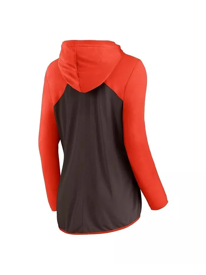 Женская коричневая, оранжевая толстовка с капюшоном Cleveland Browns Forever Fan Full-Zip Fanatics — изображение 3 из 3
