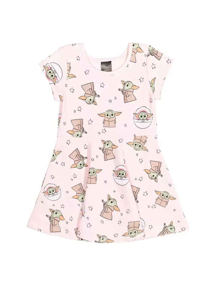Детское платье-клеш Yoda French Terry Skater Star Wars — изображение 6 из 7, розовый