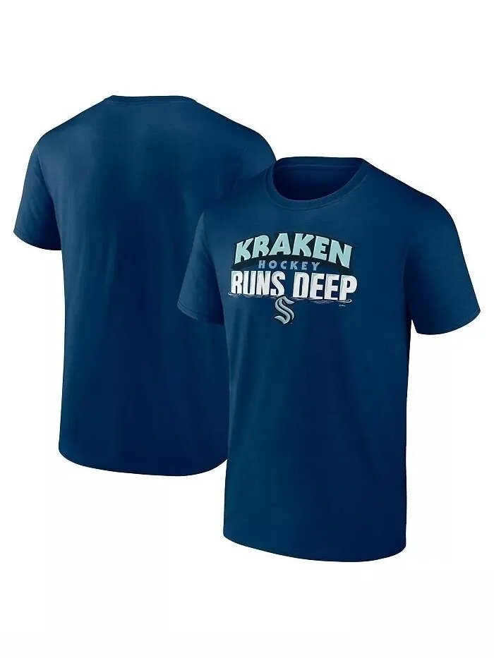 Мужская футболка Deep Sea Blue Seattle Kraken Local Fanatics — синий