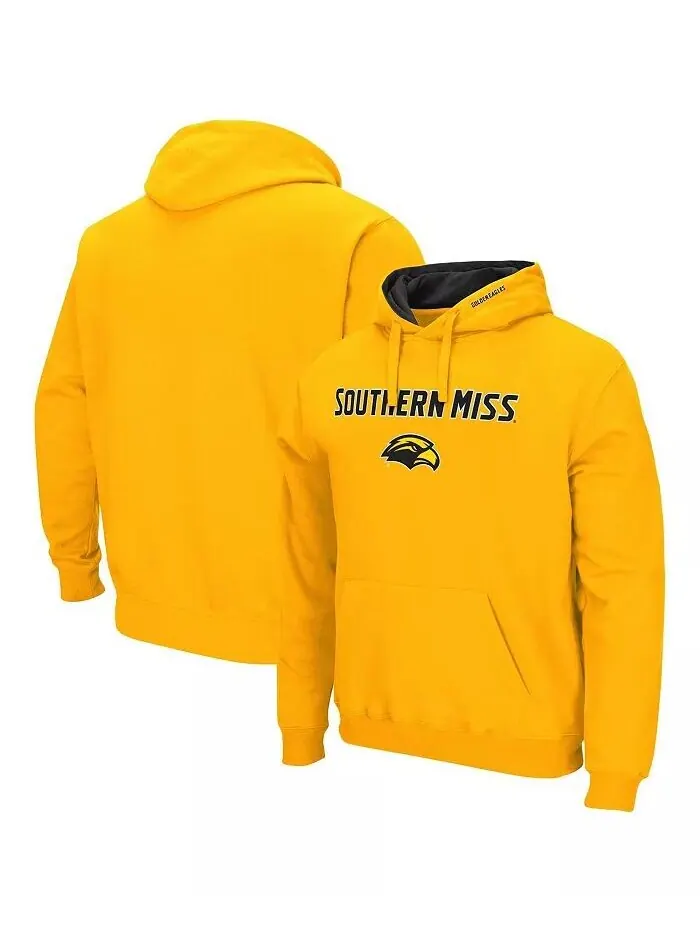 Мужской пуловер с капюшоном и логотипом Southern Miss Golden Eagles Colosseum — серый