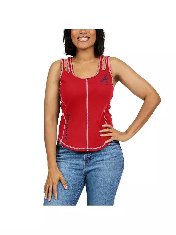 Женская красная майка St. Louis Cardinals с контрастной строчкой Wear By Erin Andrews — изображение 2 из 4, красный белый