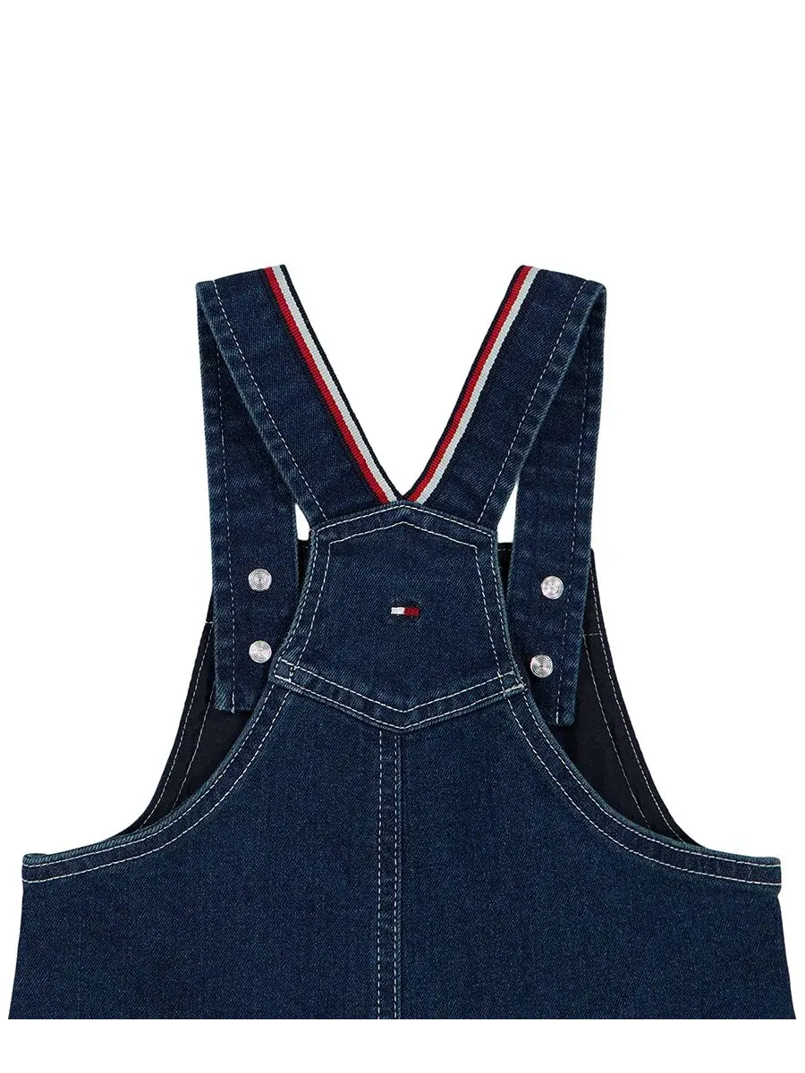 Комплект из джинсового комбинезона и боди с длинным рукавом Tommy Hilfiger — изображение 6 из 8, джинсовый синий/красный