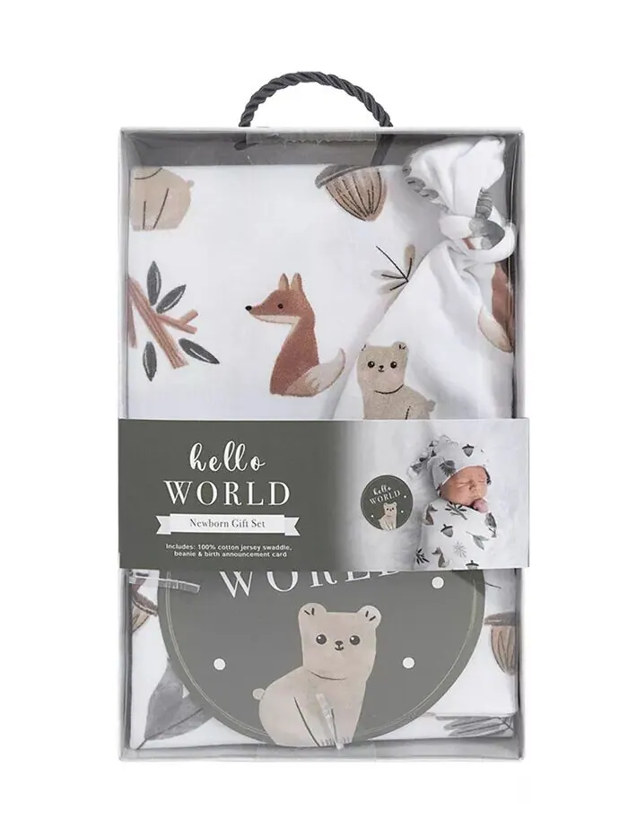 Подарочный набор Hello World для мальчиков и девочек, 3 предмета Living Textiles — изображение 2 из 3, мульти