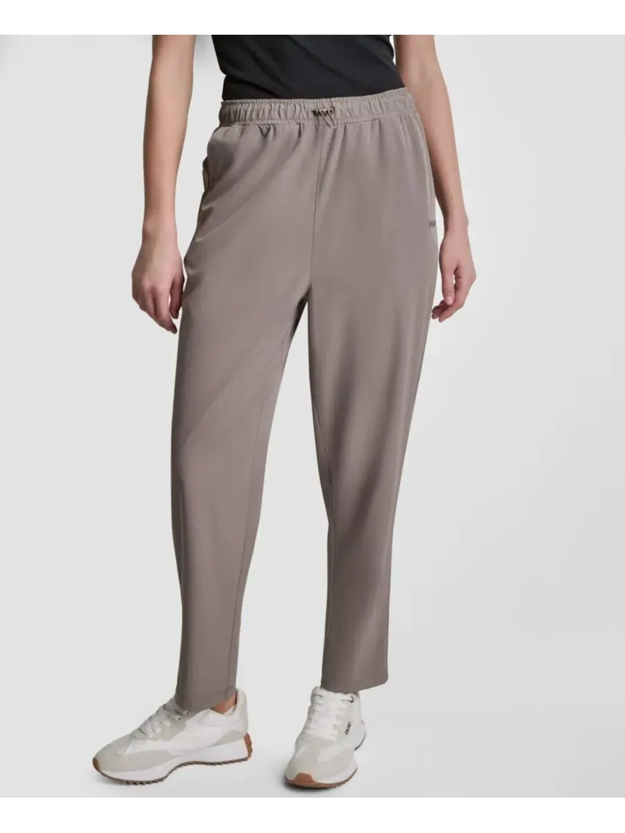 Брюки женские с высокой посадкой и зауженным прямым кроем, модель Tapered Straight-Leg DKNY Sport — бежевый