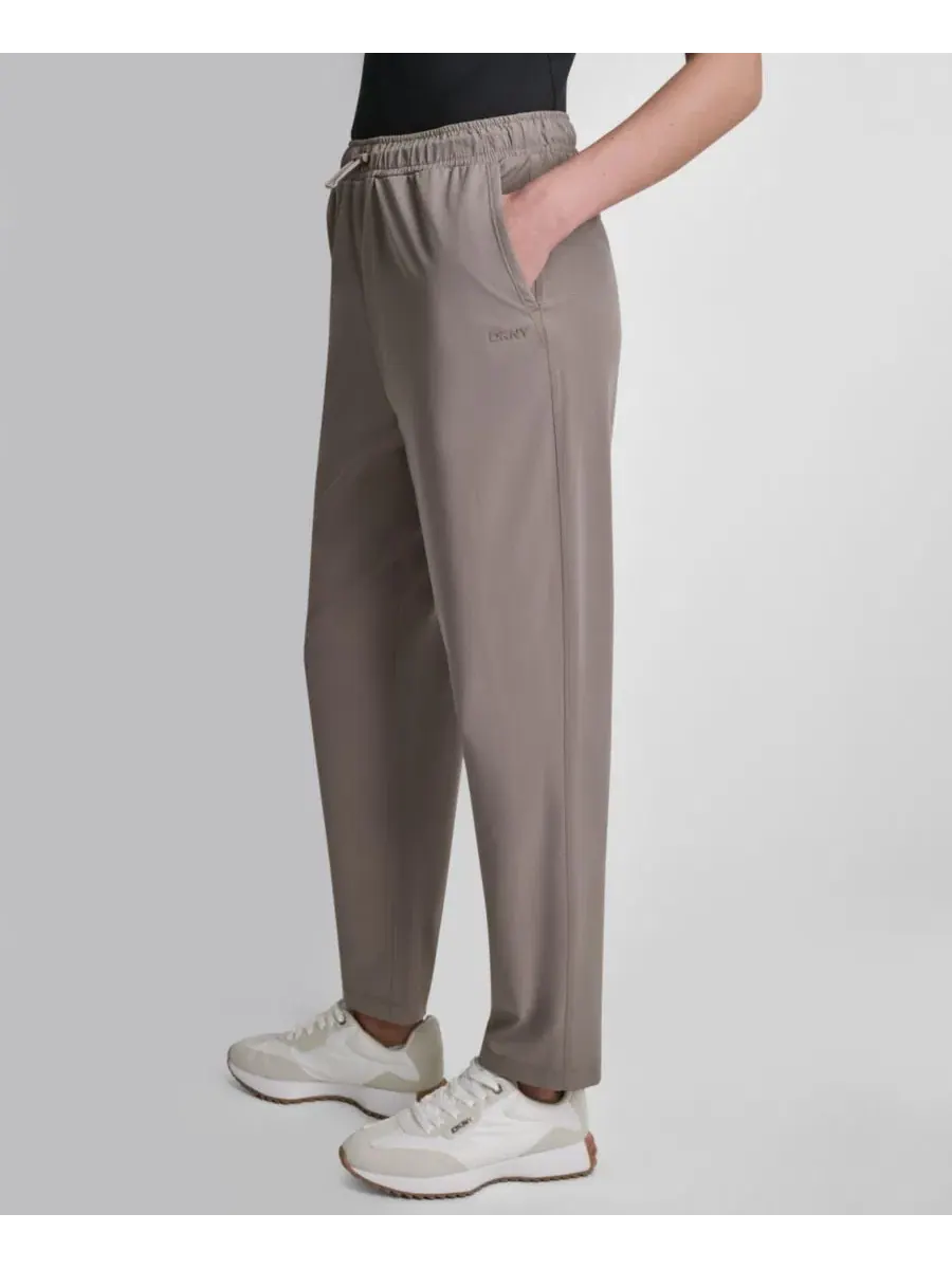 Брюки женские с высокой посадкой и зауженным прямым кроем, модель Tapered Straight-Leg DKNY Sport — изображение 3 из 5