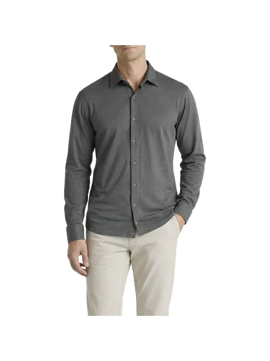 Мужская рубашка с длинным рукавом Melange Seamless Long Sleeve Shirt Level 7 — изображение 1 из 3, темно-серый