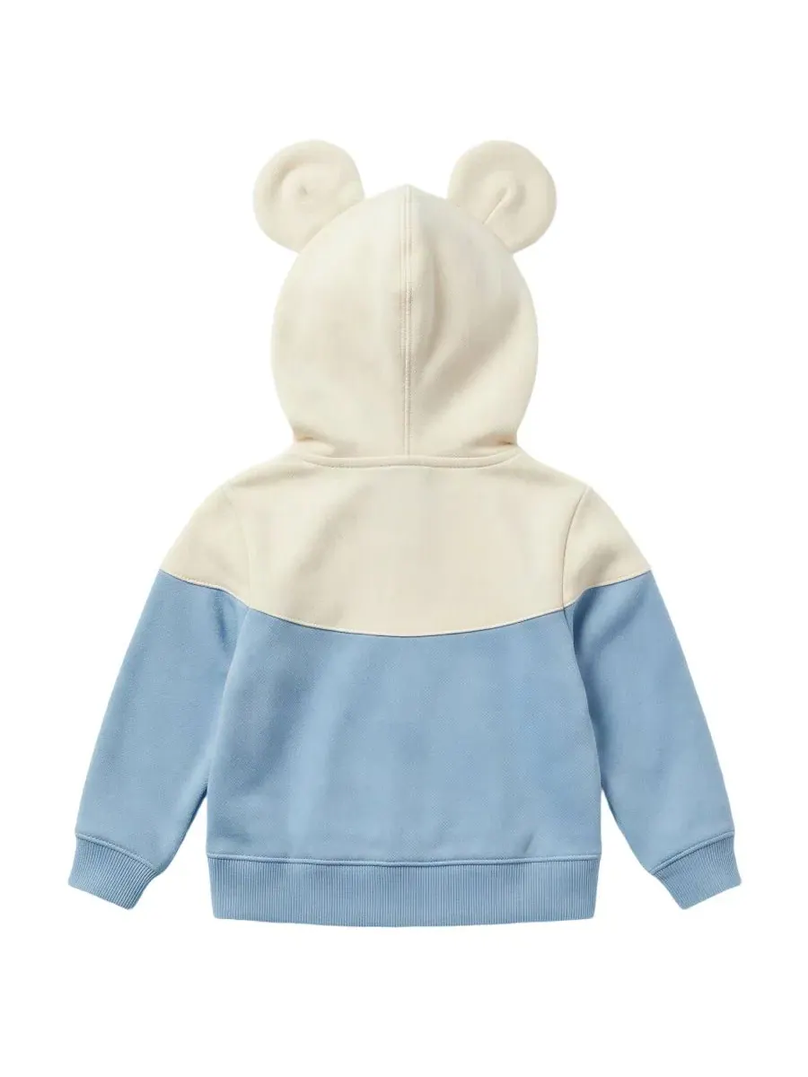 Комплект из 4 предметов Mickey Mouse: худи с капюшоном и ушками, 2 боди, штаны Disney — изображение 3 из 8, синий/белый/серый
