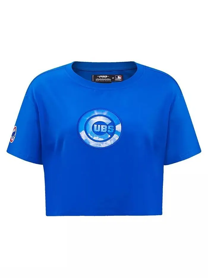 Женская укороченная футболка свободного кроя Royal Chicago Cubs Painted Sky Pro Standard — изображение 3 из 4, королевский