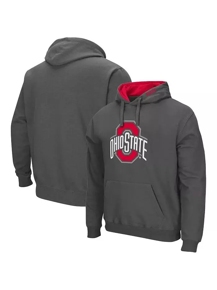 Мужская толстовка с капюшоном Ohio State Buckeyes Arch Logo 3.0 Colosseum — серый