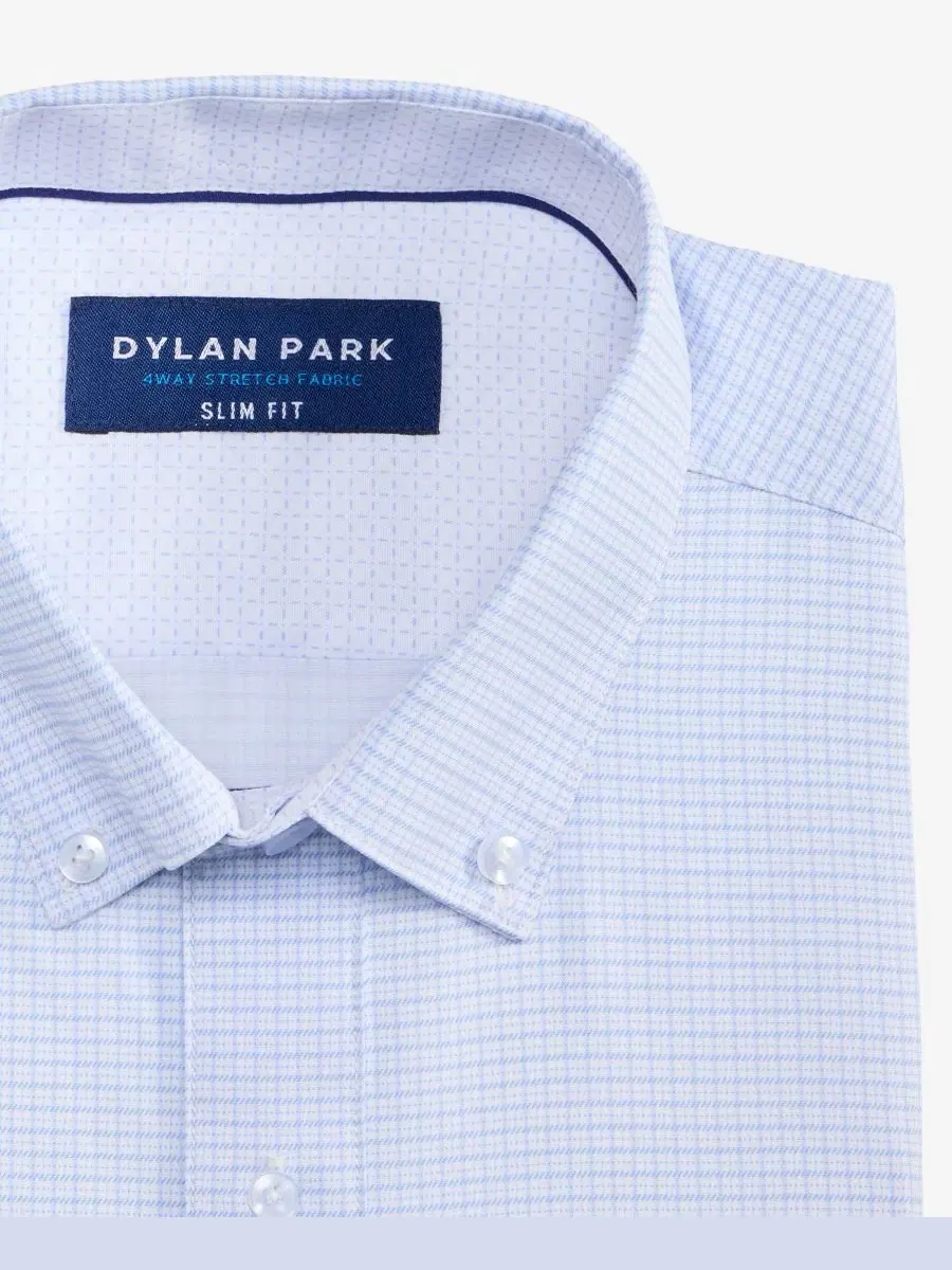 Мужская классическая рубашка с коротким рукавом, Slim Fit Dylan Park — изображение 5 из 6, белый белый