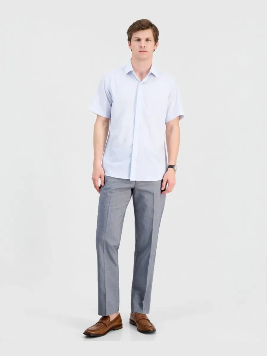 Мужская рубашка с коротким рукавом, Slim Fit, четырехсторонний стрейч Dylan Park — изображение 4 из 7, белый