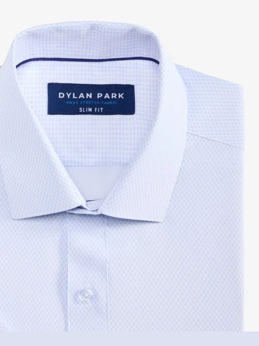 Мужская рубашка с коротким рукавом, Slim Fit, четырехсторонний стрейч Dylan Park — изображение 5 из 7, белый