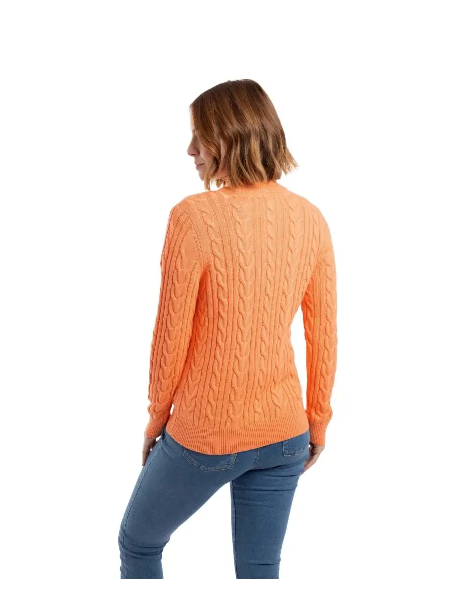 Кардиган с высоким воротником и застежкой-молнией из хлопка, модель Lunenne Cable-Knit Full-Zip — изображение 3 из 6