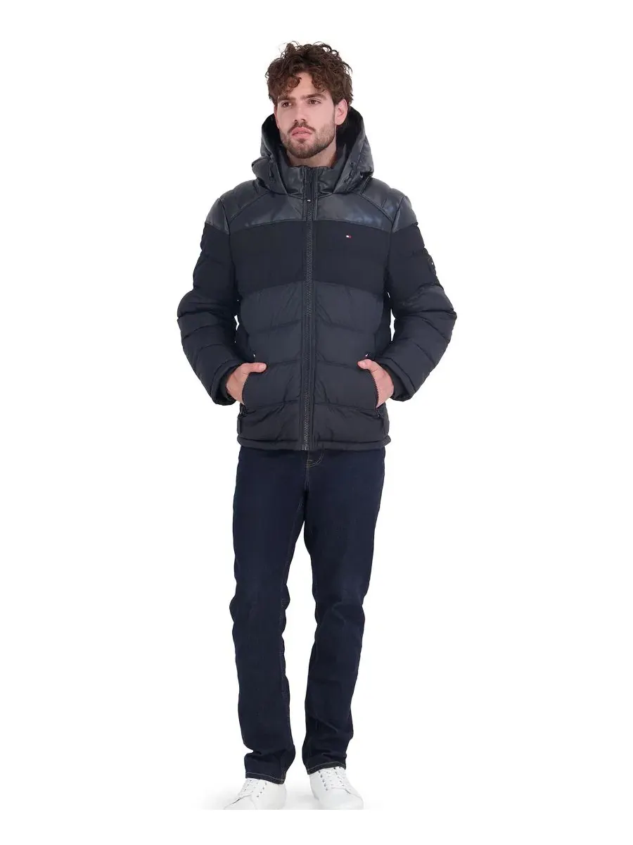 Стеганая куртка-пуховик с капюшоном Tommy Hilfiger — изображение 2 из 6, черный