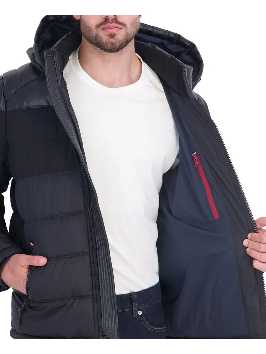 Стеганая куртка-пуховик с капюшоном Tommy Hilfiger — изображение 4 из 6, черный