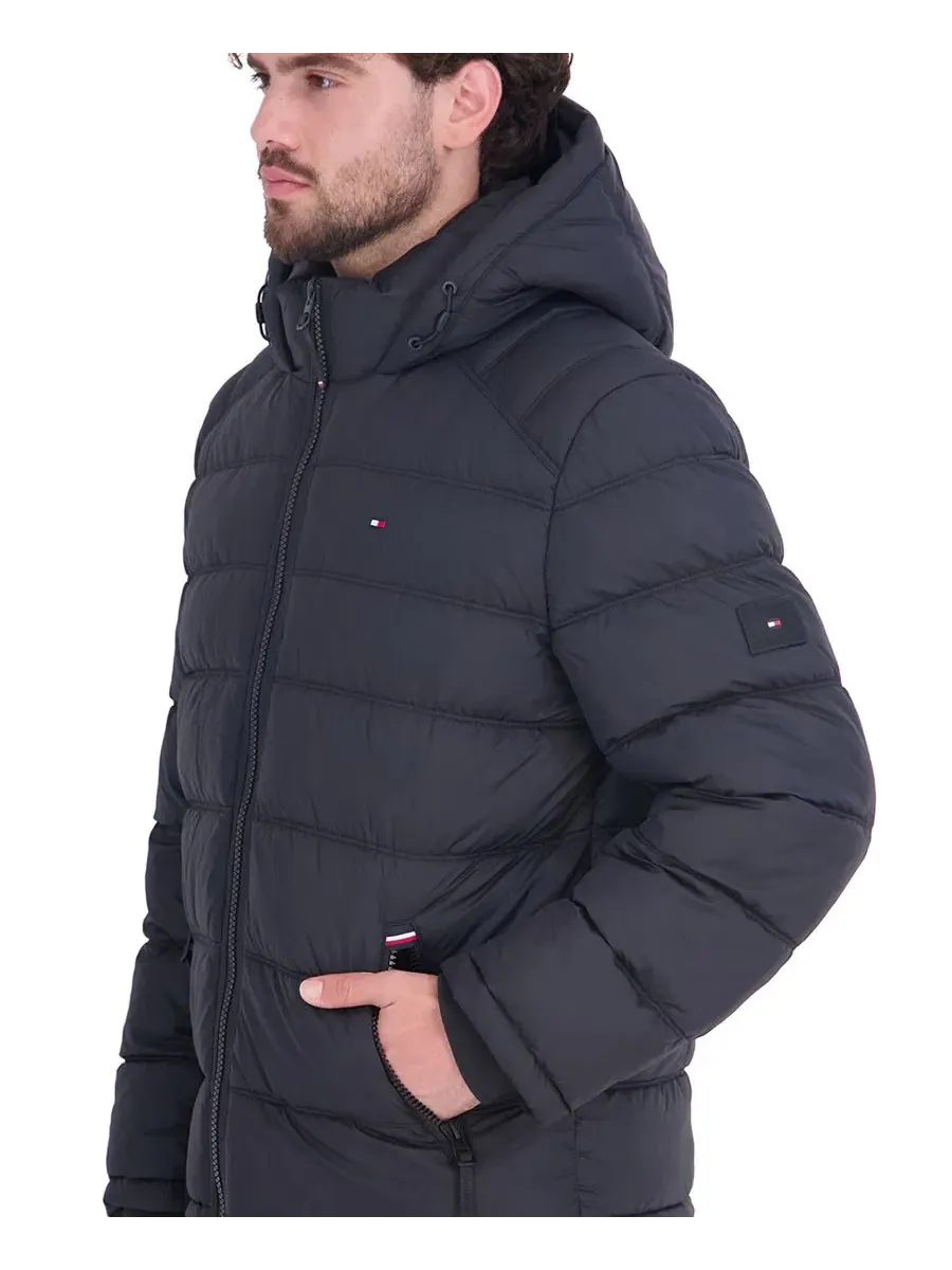 Мужская куртка-пуховик с капюшоном Tommy Hilfiger — изображение 3 из 6, черный