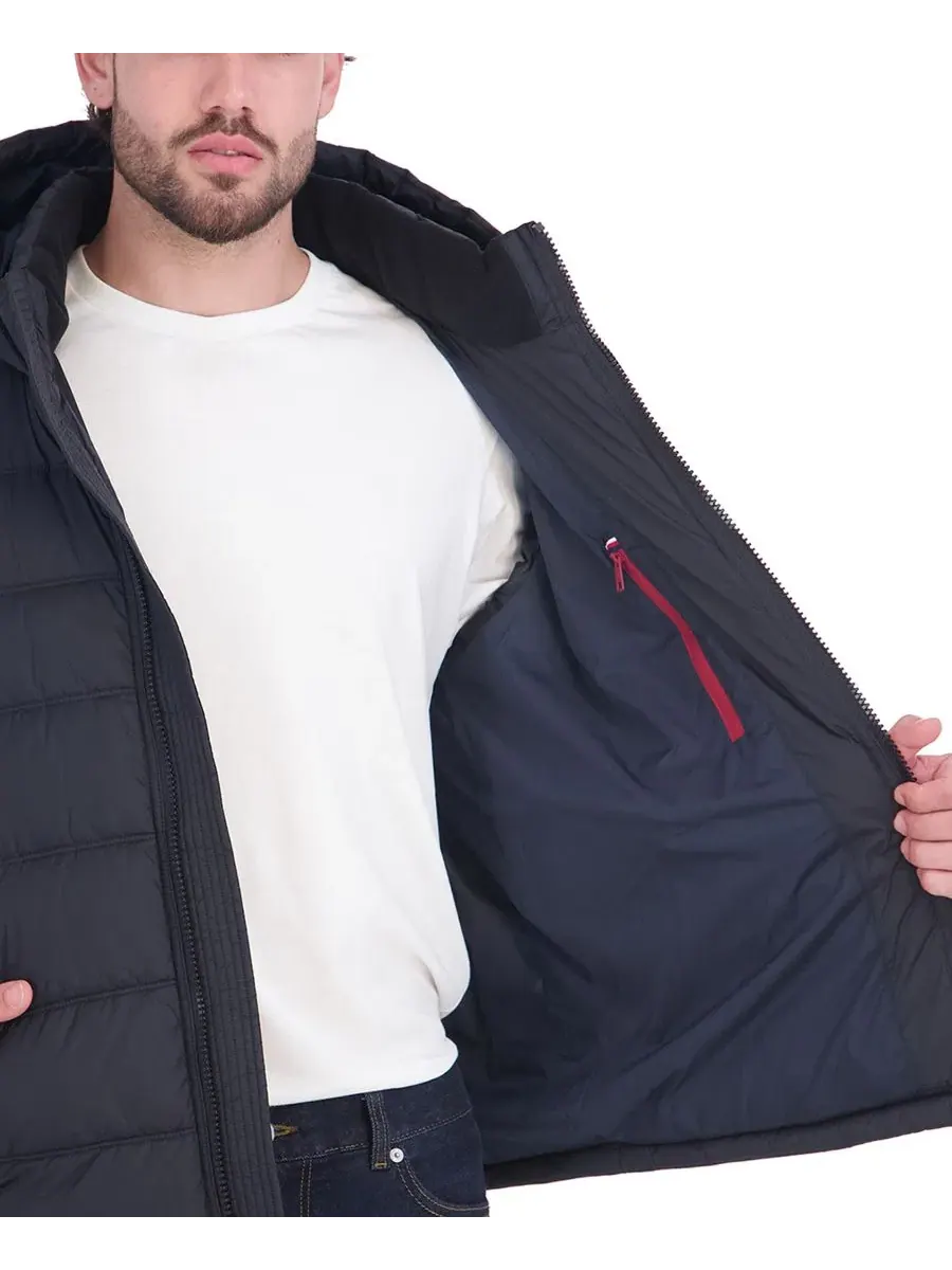 Мужская куртка-пуховик с капюшоном Tommy Hilfiger — изображение 4 из 6, черный