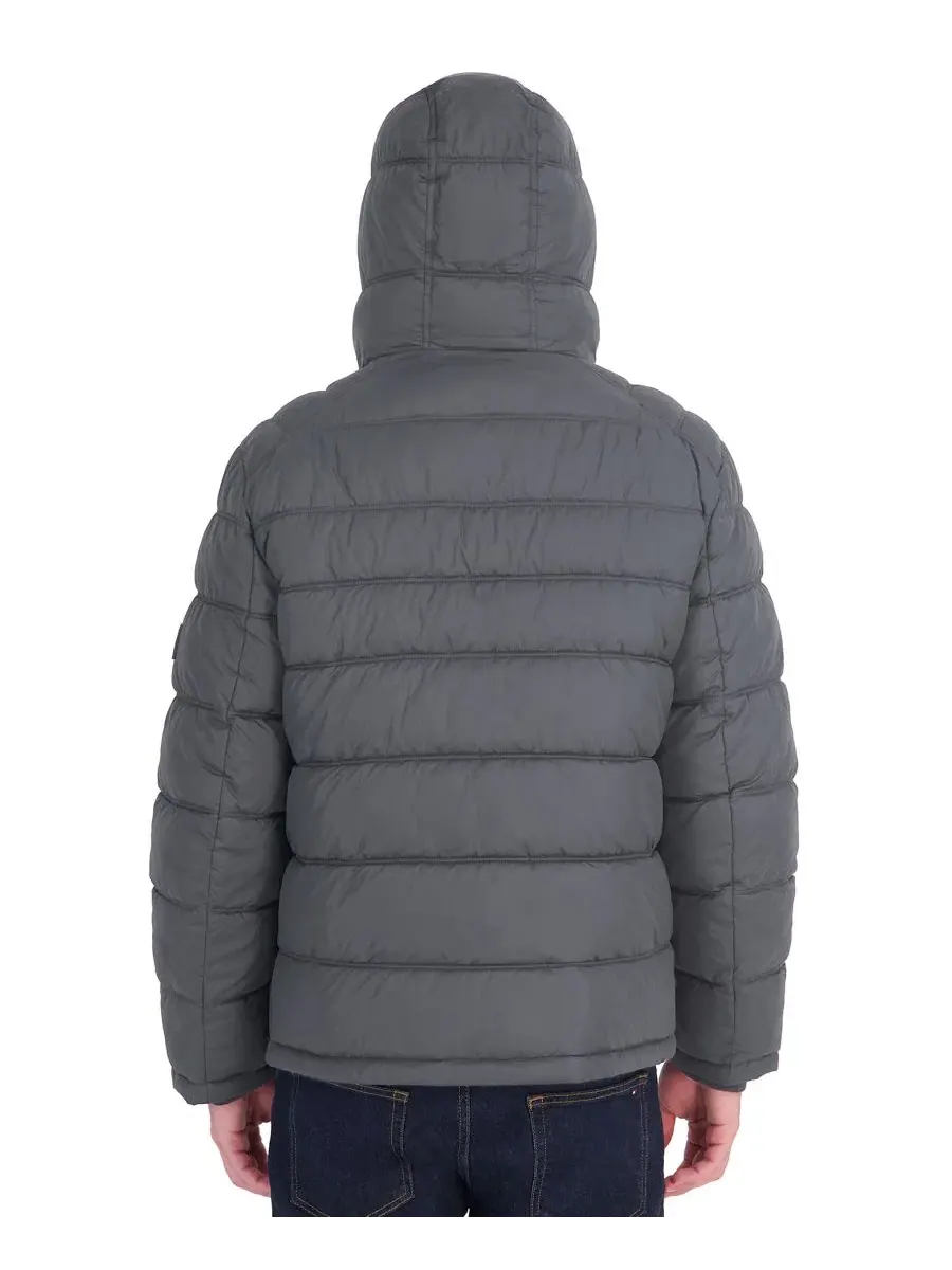 Мужская стеганая куртка-пуховик с капюшоном Tommy Hilfiger — изображение 5 из 6, темно-серый