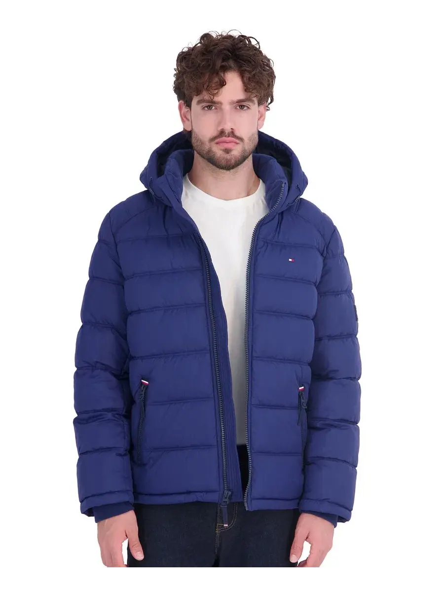 Стеганая куртка-пуховик с капюшоном Tommy Hilfiger — изображение 1 из 6, синий