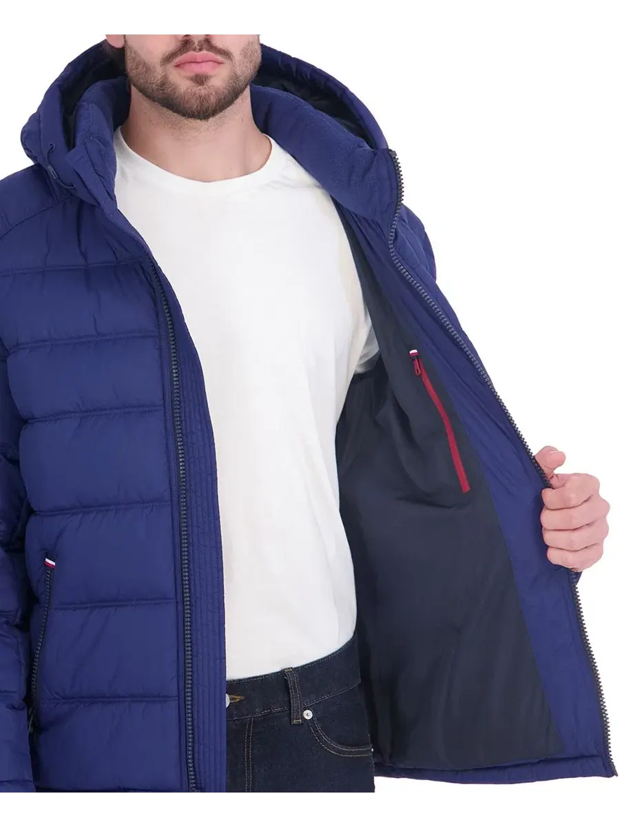 Стеганая куртка-пуховик с капюшоном Tommy Hilfiger — изображение 4 из 6, синий
