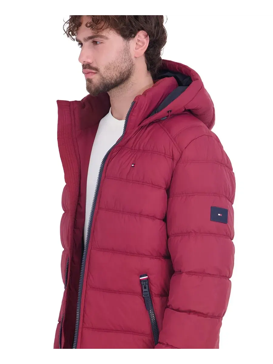 Мужская куртка-пуховик с капюшоном, стеганая Tommy Hilfiger — изображение 3 из 6, красный