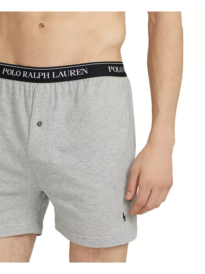 Мужские боксеры из хлопкового трикотажа классического кроя, 5 штук Polo Ralph Lauren — изображение 4 из 10, серый