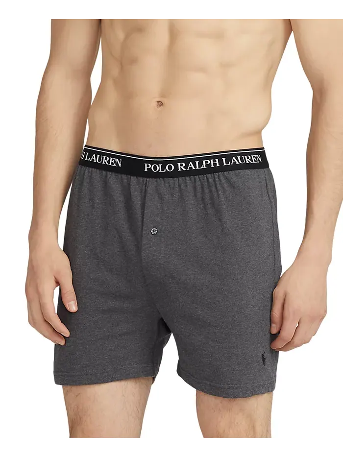 Мужские боксеры из хлопкового трикотажа классического кроя, 5 штук Polo Ralph Lauren — изображение 5 из 10, серый