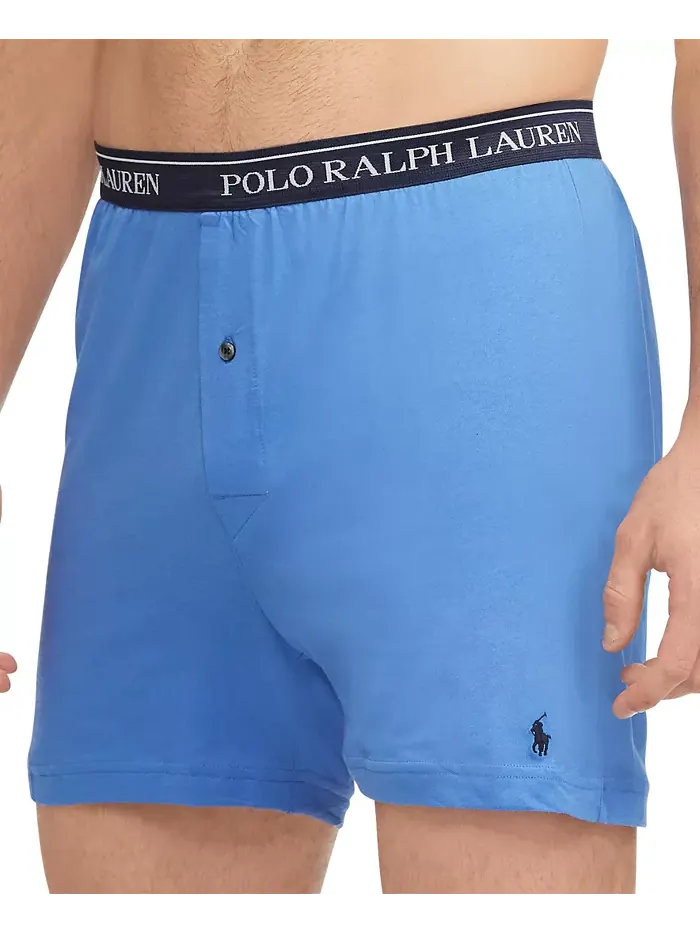 Мужские боксеры из хлопкового трикотажа классического кроя, 5 штук Polo Ralph Lauren — изображение 4 из 11, синий
