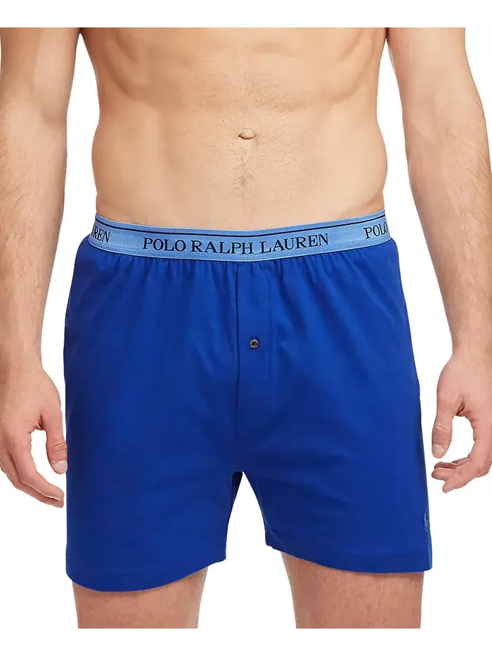 Мужские боксеры из хлопкового трикотажа классического кроя, 5 штук Polo Ralph Lauren — изображение 7 из 11, синий