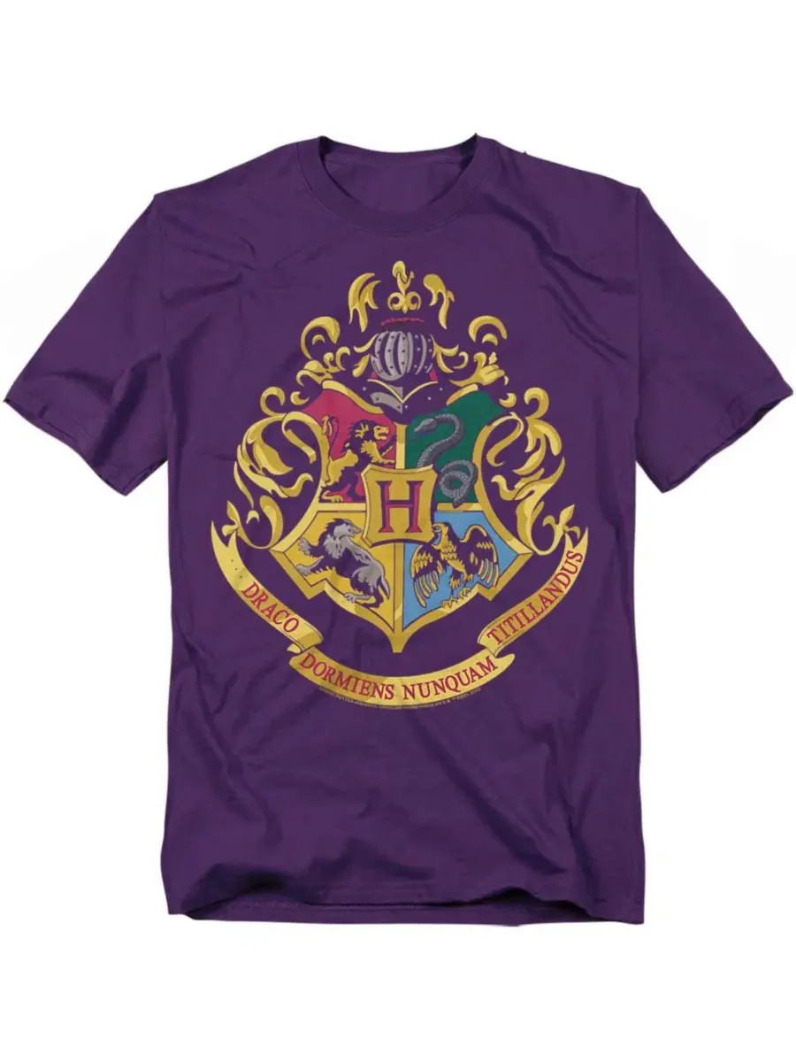 Футболка с принтом Hogwarts Crest Harry Potter — изображение 1 из 3, фиолетовый
