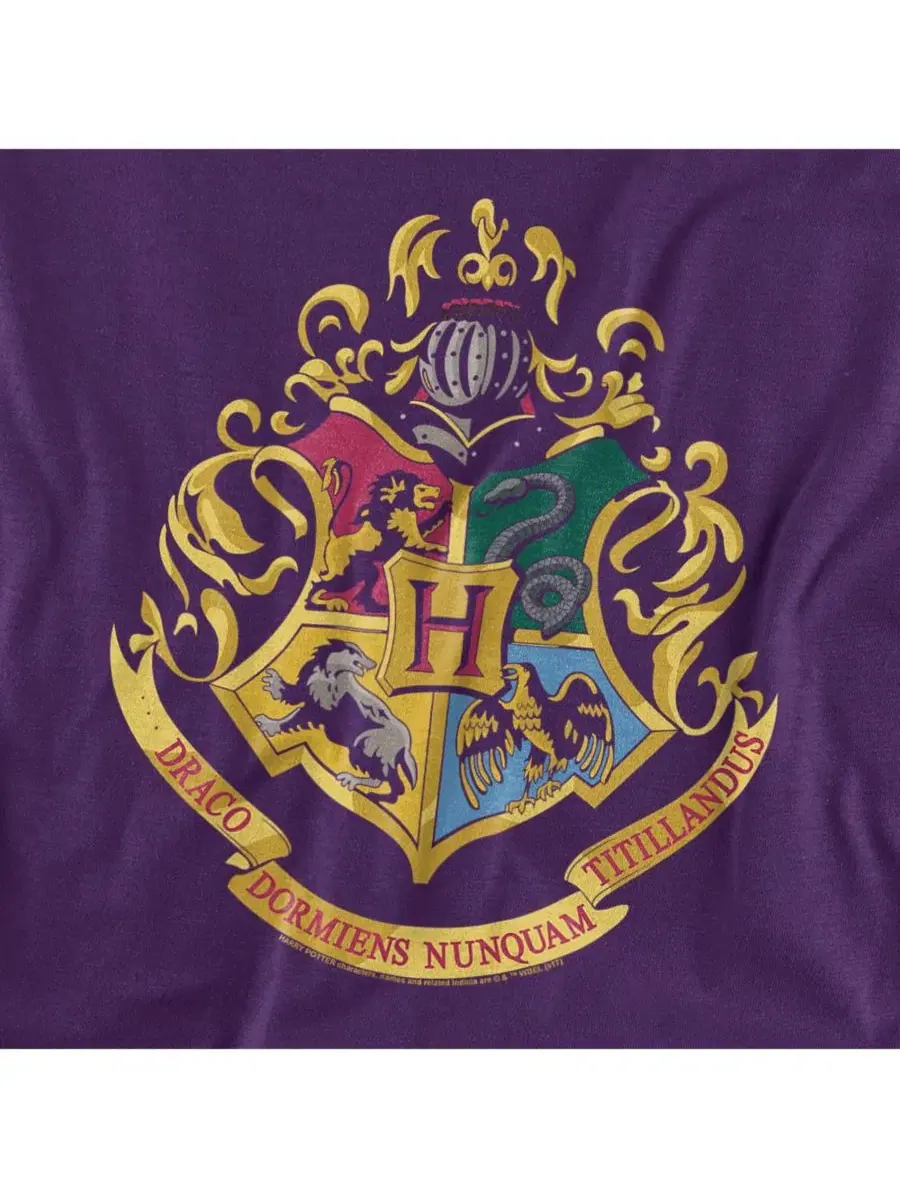 Футболка с принтом Hogwarts Crest Harry Potter — изображение 3 из 3, фиолетовый