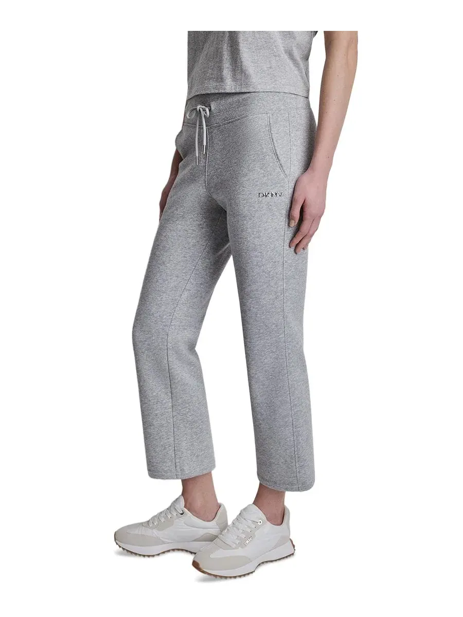 Женские брюки-клеш с блестящим принтом Bubble Mid-Rise Crop Flare DKNY Sport — изображение 3 из 5, серый