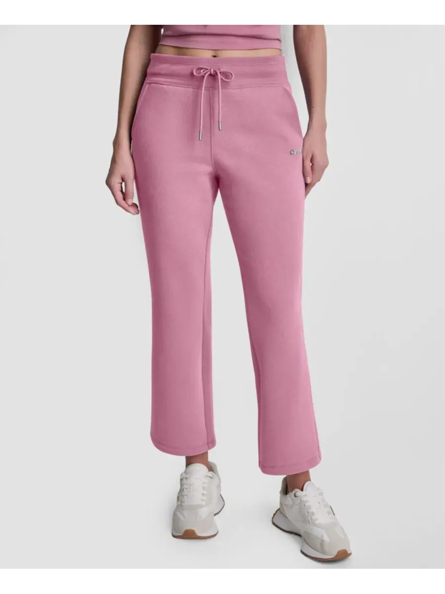 Брюки-клеш с блестящей текстурой и логотипом DKNY Sport — розовый