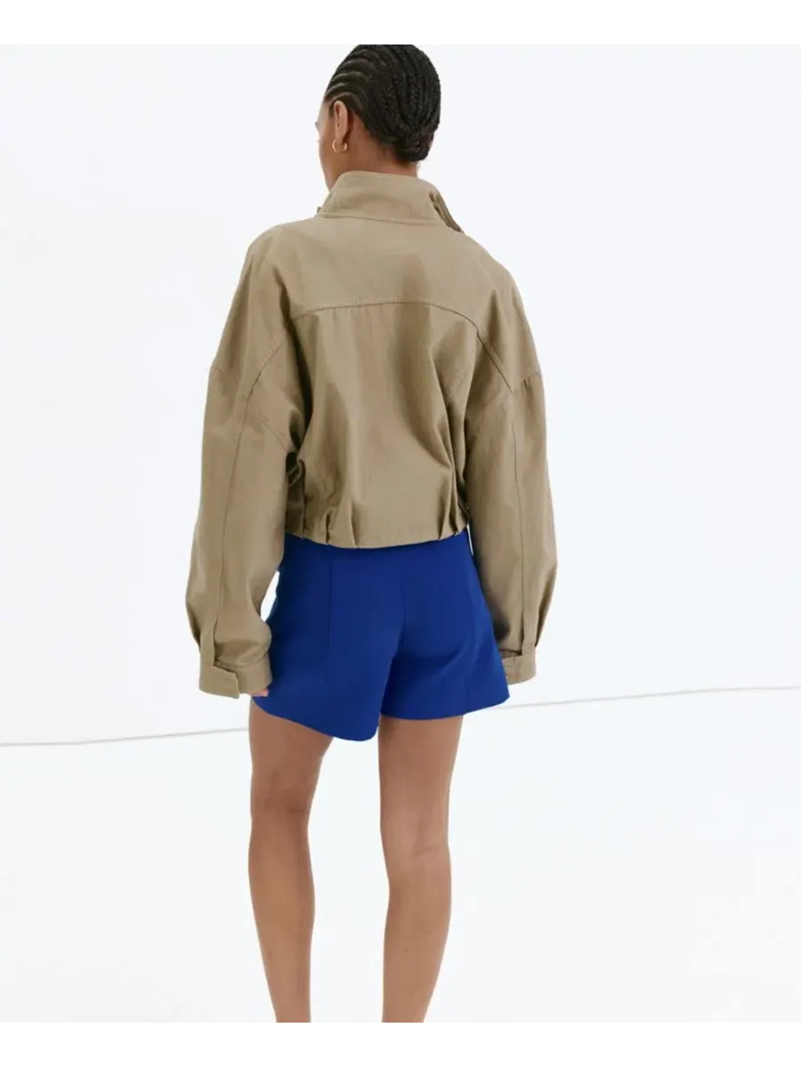 Женские шорты с высокой посадкой Fitted Solid MANGO — изображение 3 из 6, синий