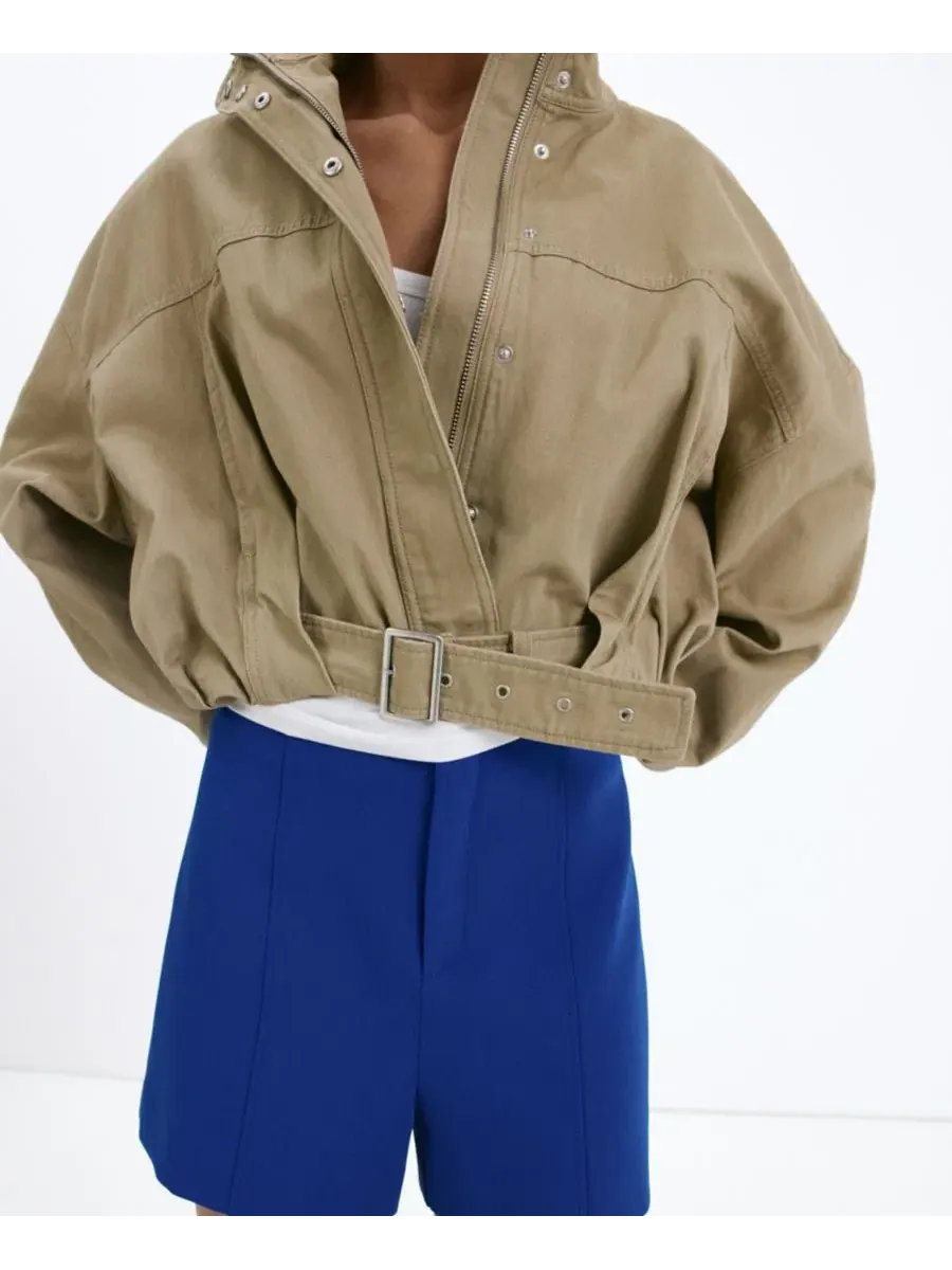 Женские шорты с высокой посадкой Fitted Solid MANGO — изображение 4 из 6, синий