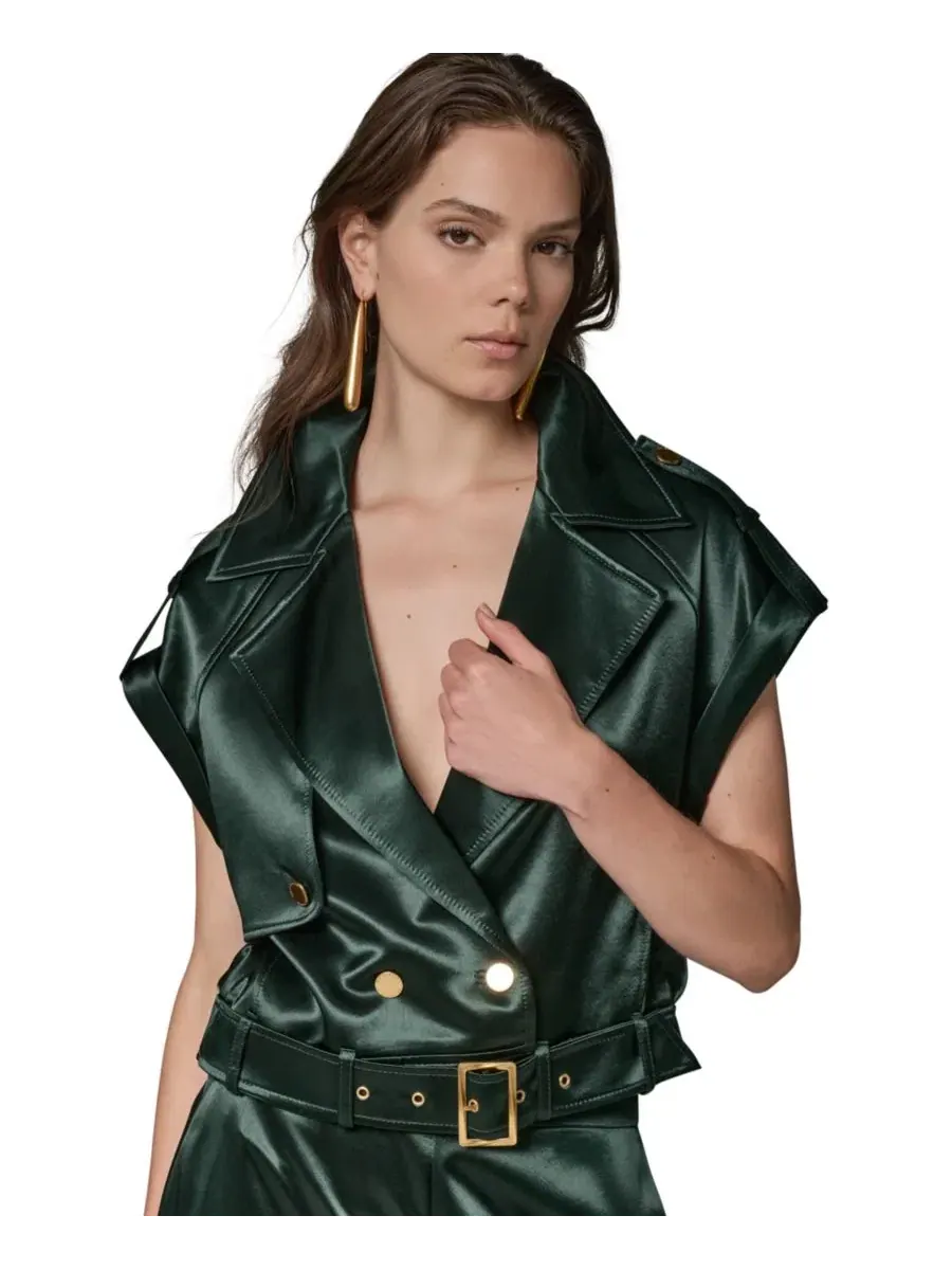 Жилет с поясом Luxe Drape Satin Donna Karan New York