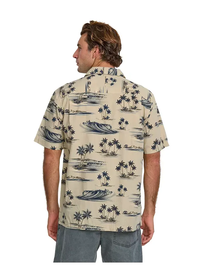 Quiksilver Мужская рубашка Day Dreamin' Woven Quiksilver Waterman — изображение 3 из 7, коричневый/бежевый