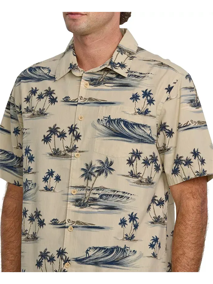 Quiksilver Мужская рубашка Day Dreamin' Woven Quiksilver Waterman — изображение 4 из 7, коричневый/бежевый