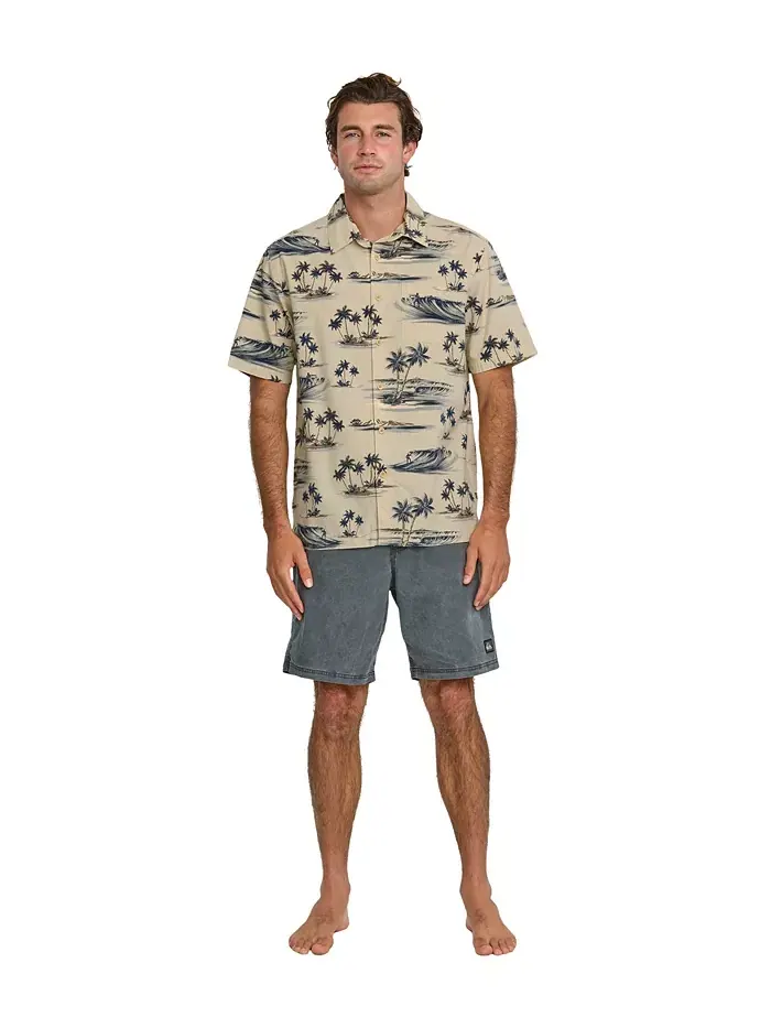 Quiksilver Мужская рубашка Day Dreamin' Woven Quiksilver Waterman — изображение 5 из 7, коричневый/бежевый