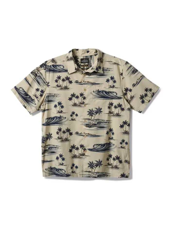 Quiksilver Мужская рубашка Day Dreamin' Woven Quiksilver Waterman — изображение 6 из 7, коричневый/бежевый