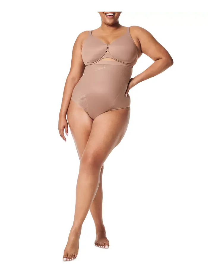 Женское утягивающее нижнее белье Thinstincts с высокой талией 10401R SPANX — изображение 3 из 3, кафе-лате