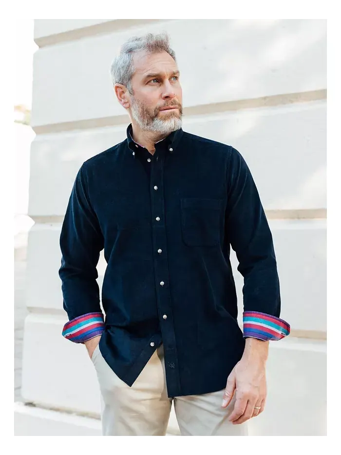 Мужская рубашка Regular Fit из вельвета Koy Clothing — изображение 7 из 8, черный