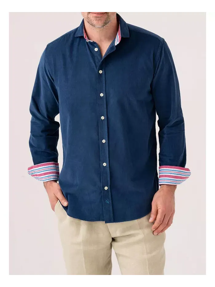 Мужская рубашка Regular Fit из вельвета Koy Clothing — синий