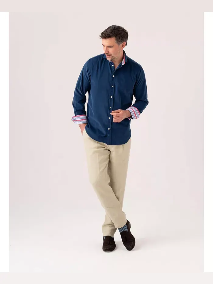 Мужская рубашка Regular Fit из вельвета Koy Clothing — изображение 3 из 8, синий