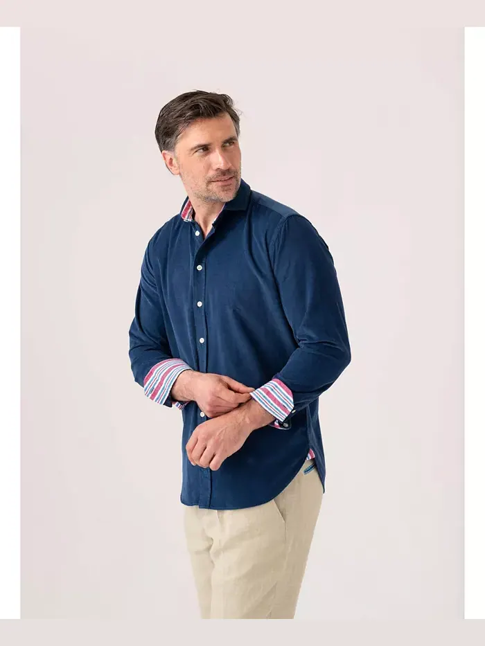 Мужская рубашка Regular Fit из вельвета Koy Clothing — изображение 6 из 8, синий