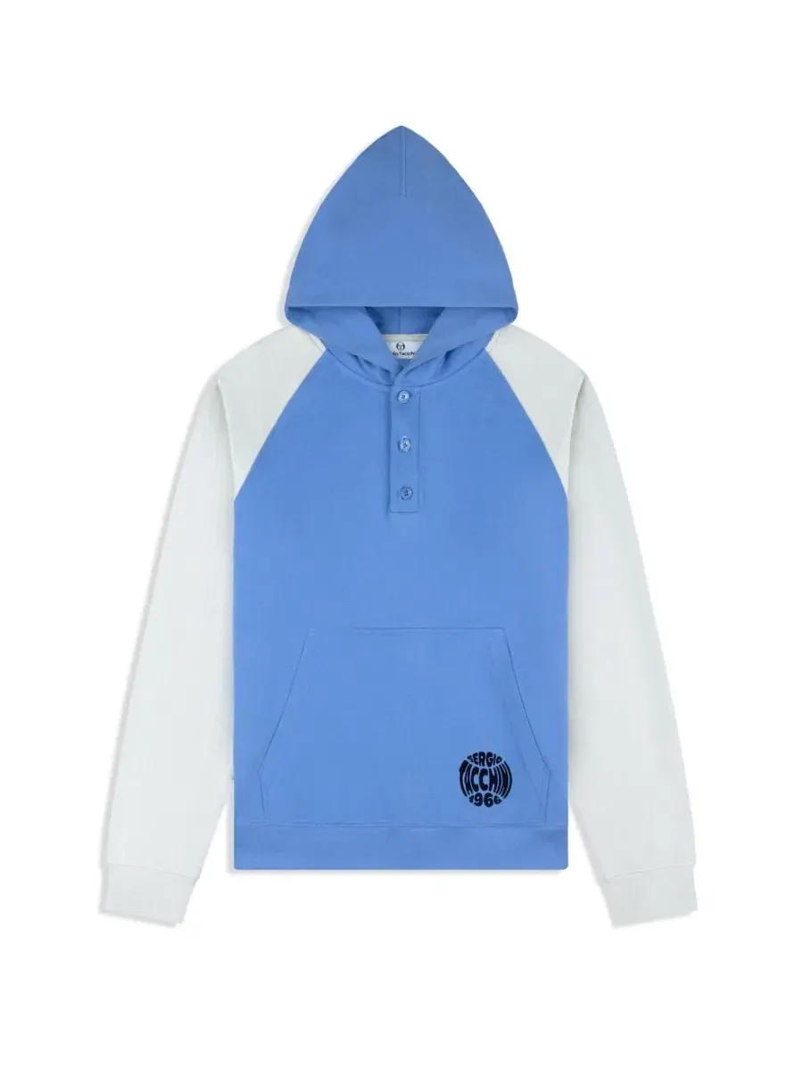 Худи с контрастными рукавами и принтом Sergio Tacchini — изображение 3 из 5, ультрамарин