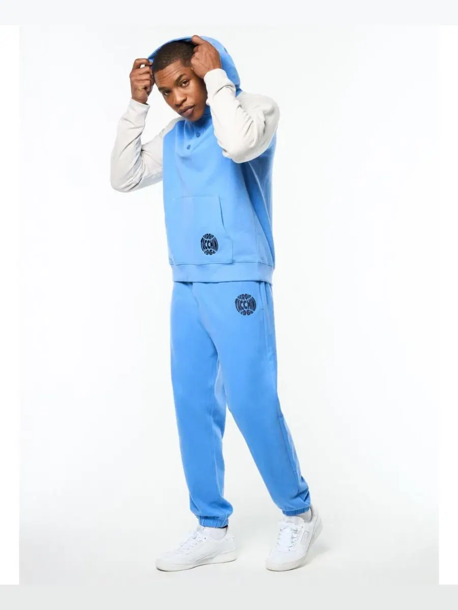 Худи с контрастными рукавами и принтом Sergio Tacchini — изображение 4 из 5, ультрамарин