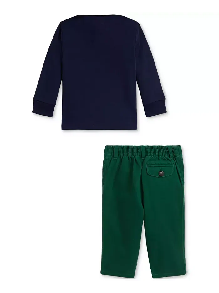 Комплект из рубашки регби и брюк чинос для мальчиков Polo Ralph Lauren — изображение 2 из 3, мульти