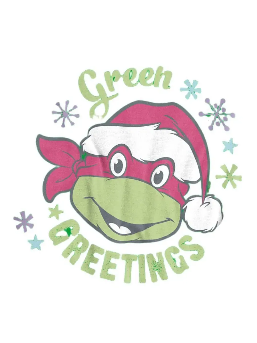 Футболка с принтом Greetings For Christmas Teenage Mutant Ninja Turtles — изображение 2 из 3, зеленый
